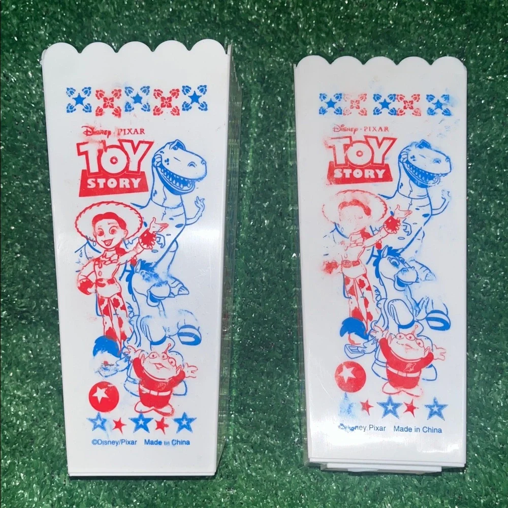 Set of 2 Vintage Pixar Toy Story Small Plastic Popcorn Buckets